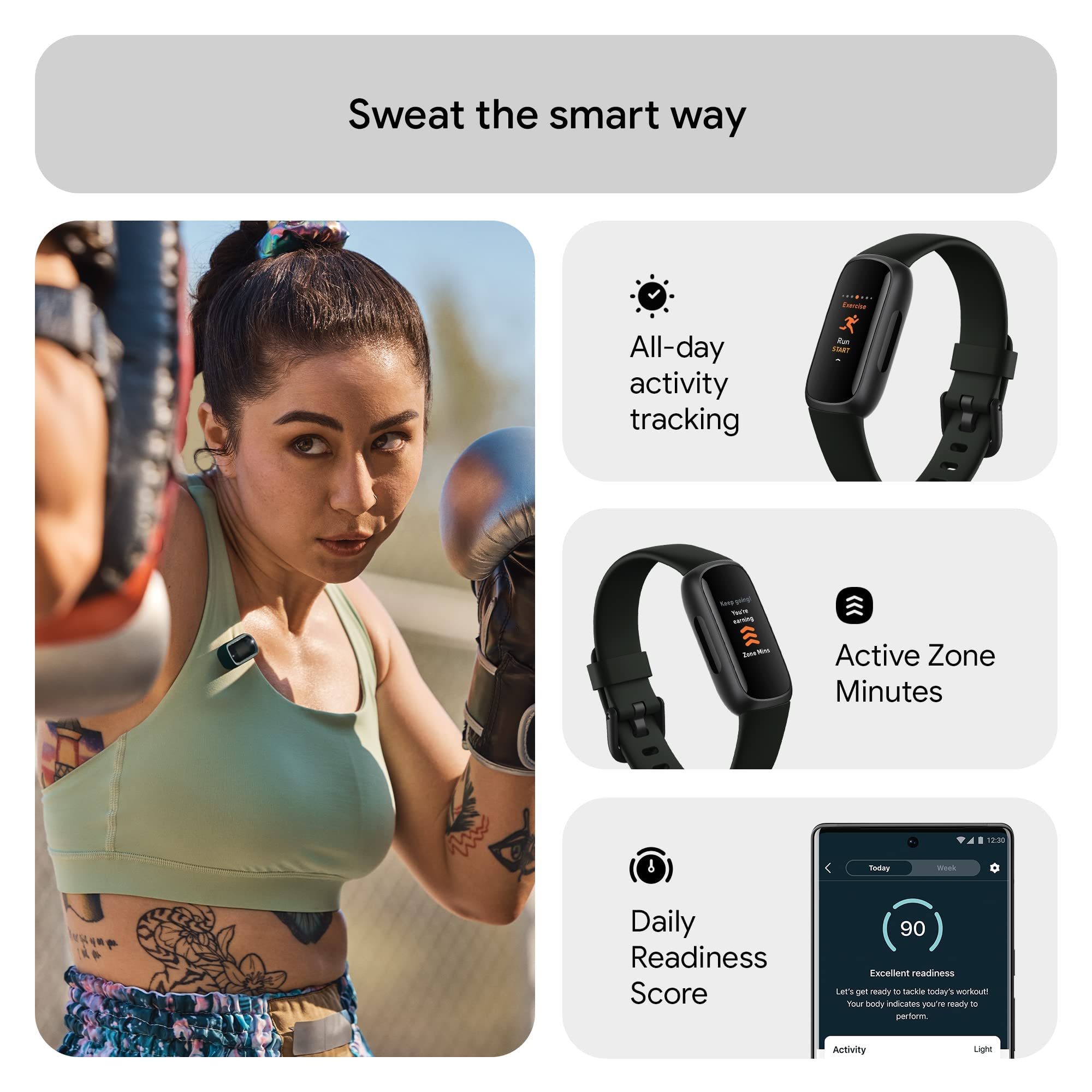 Fitbit Inspire 3 Fitness Tracker   Advanced Health Insights With Stress Management, Workout Intensity & Sleep Tracking, 24/7 Hea